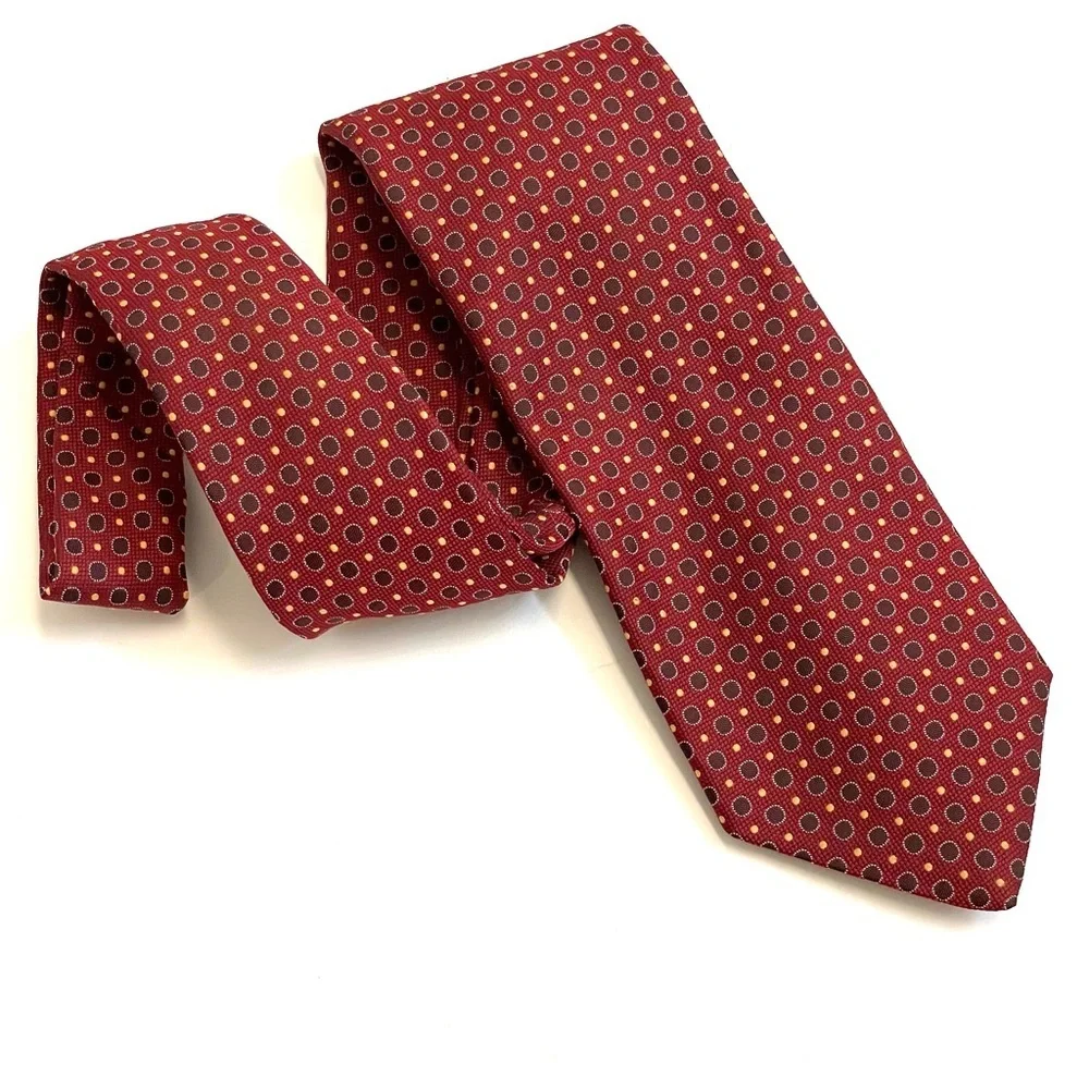 Christian Dior Vintage 80s Dot Print Silk Tie - Picture 2 of 6